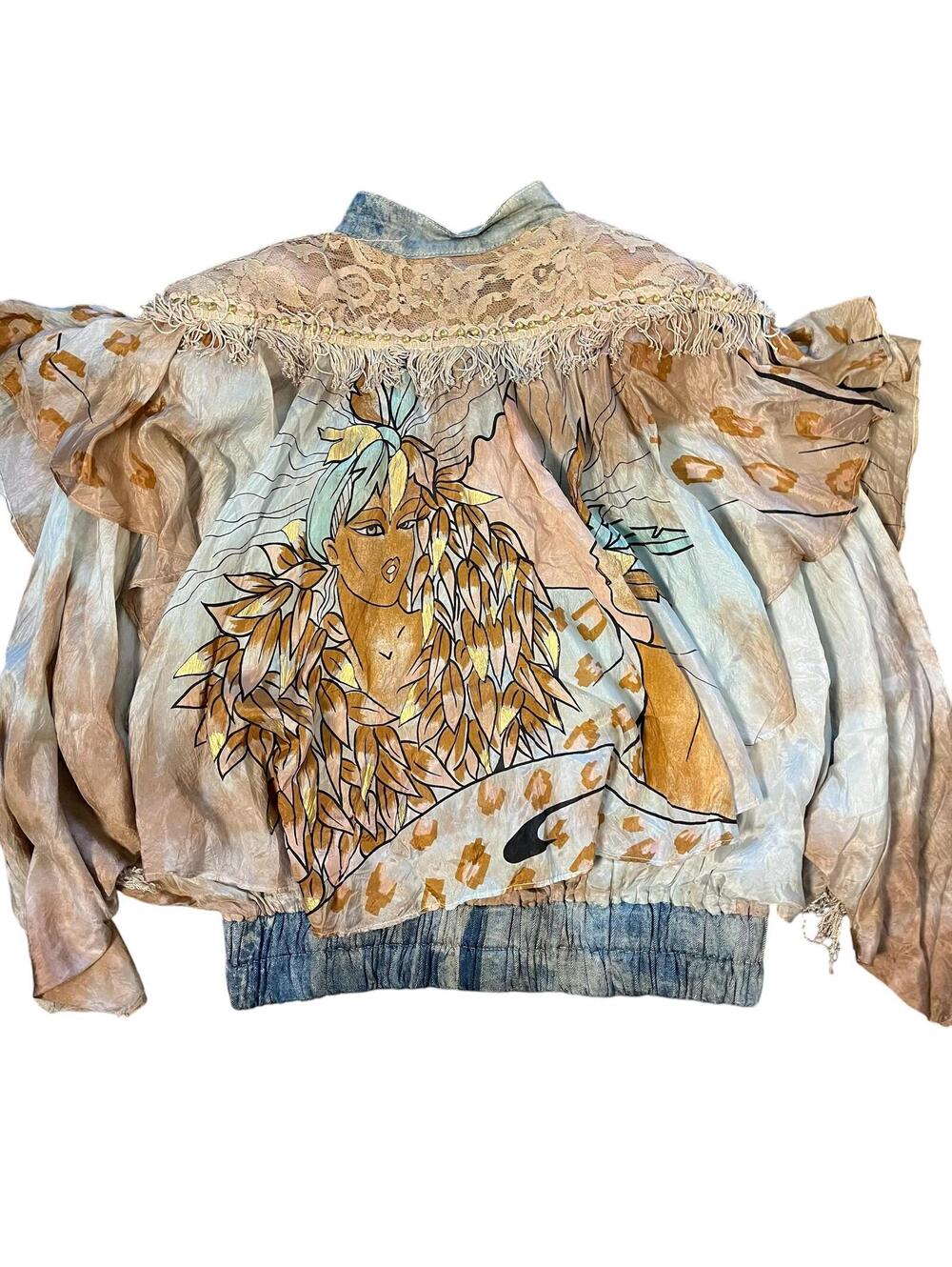 Michele Pour Maick Harold Paris Designer fairy-core vintage lace bomber